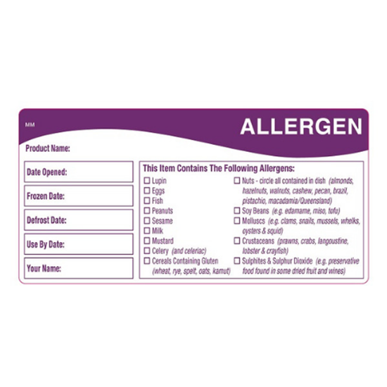 Food Allergy Labels Per 500