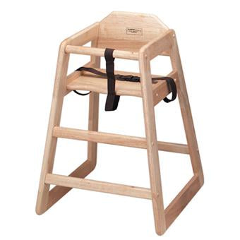 Wooden High Chair For Restaurant (Natural Wood)