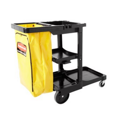 Rubbermaid Black Janitor Cart With Bag