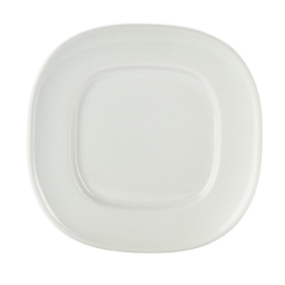Genware White Plate Square Rounded - Set of 6