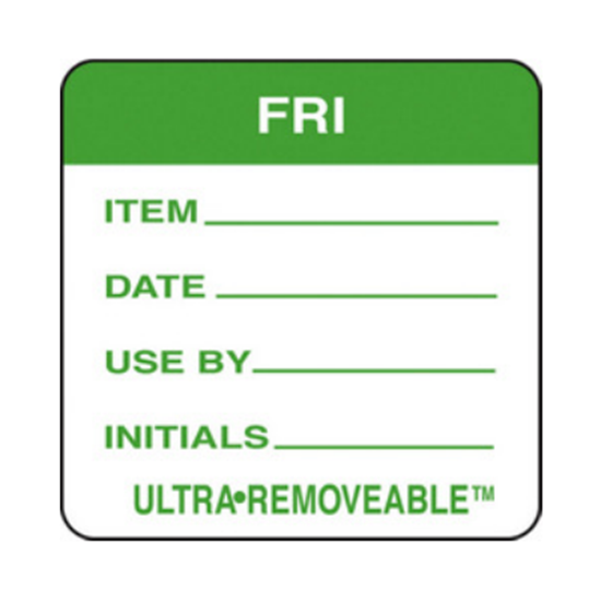 Use By Labels Friday Green