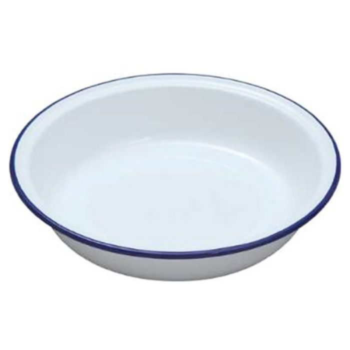 Enamel Round Pie Dish White 18X3.5Cm