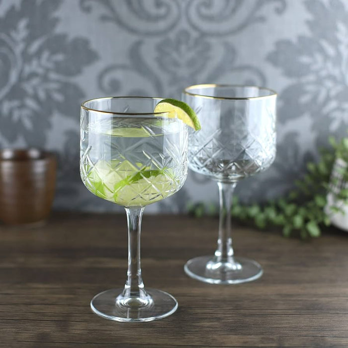 Timeless Vintage Cocktail Gold Rim 19.25oz