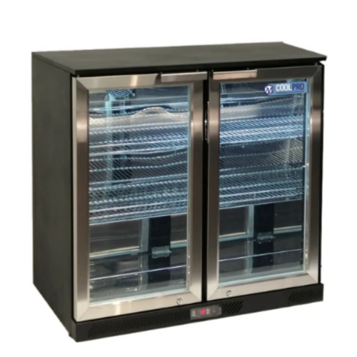 CoolPro Double Hinged Door Stainless Steel Undercounter Bottle Cooler
