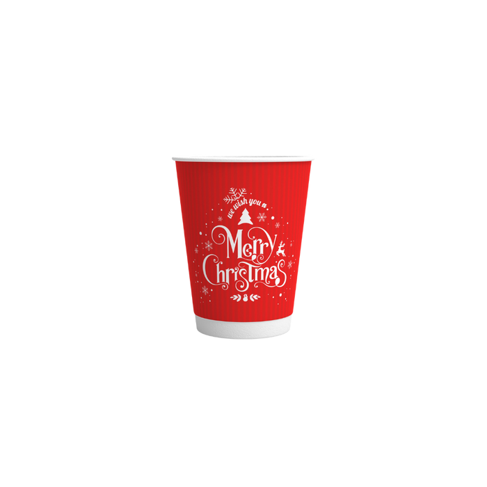 Xmas Cup 12oz Red, PE, Double Walled