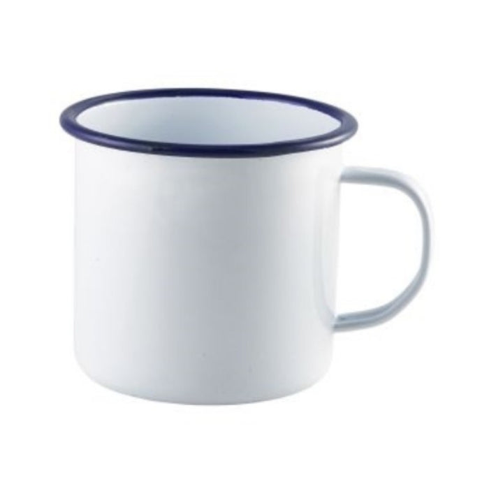 White Enamel Mug With Blue Rim 56.8cl (20oz)
