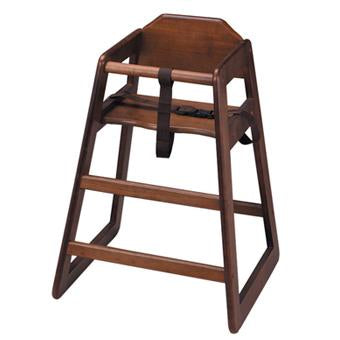Wooden High Chair For Restaurant (Dark Walnut)