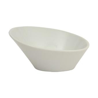 Genware White Oval Sloping Bowl