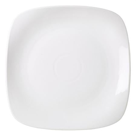 Genware White Square Rounded Plate