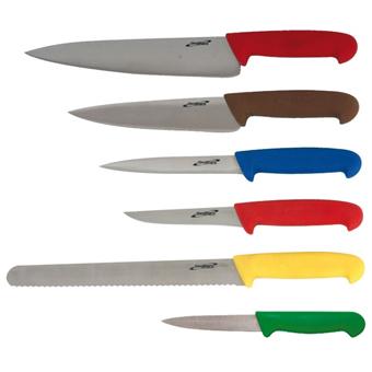 Genware Colour Coded 6 Piece Knife Set & Wallet