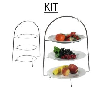 Kit - 3 Tier Cake Stand With 3 Plates
