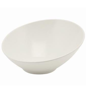 White Melamine Slanted Bowl