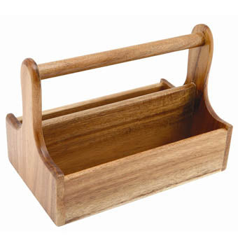 wooden condiment holder