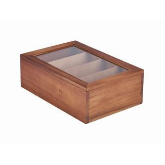 Acacia Wood Tea Box 4 Compartment