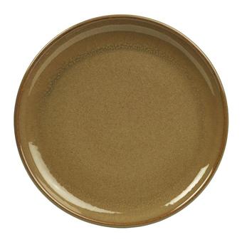 Genware Stoneware Brown Coupe Plate 27cm
