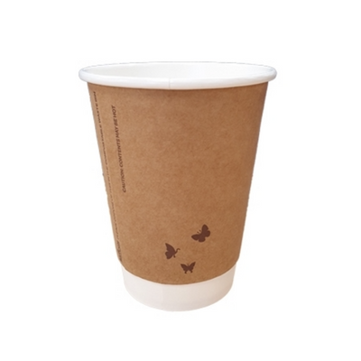 Compostable Double Wall Kraft Hot Cup 8oz