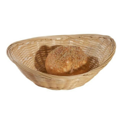 Oval Light Bamboo Bread Basket 9.8x7.5" (25x19cm)