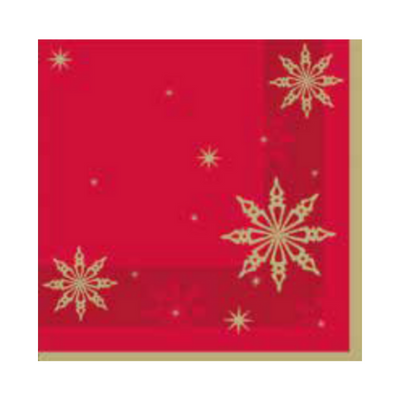 Red Snowflake Star Napkin 2ply 40x40cm