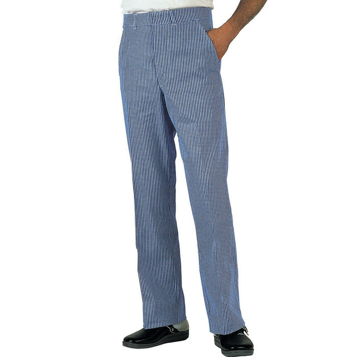 Denny Blue/White Check Long Leg Trousers - Small