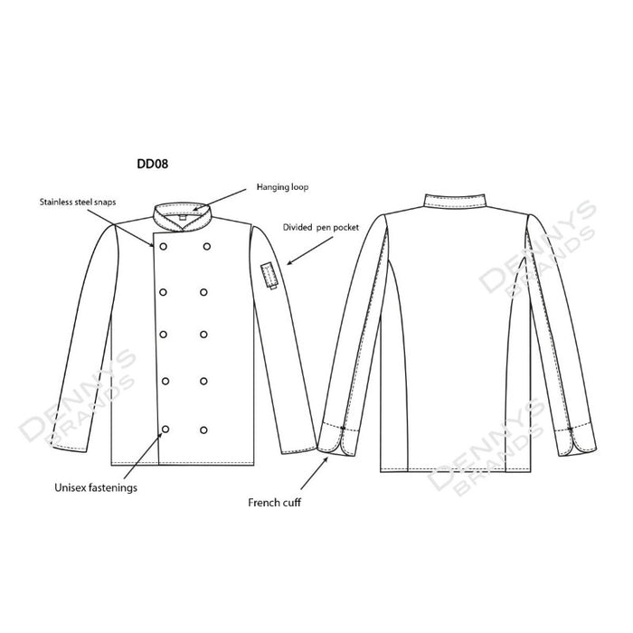 Denny Le Chef Black Long Sleeve Jacket DD08C